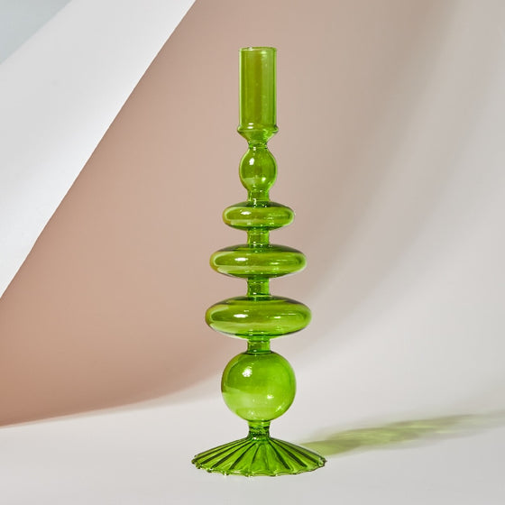 Retro Glass Candlesticks