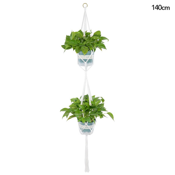 Macrame Handmade Plant Hanger Baskets Flower Pots Holder Balcony Hanging Decoration Knotted Lifting Rope Home Garden Supplies