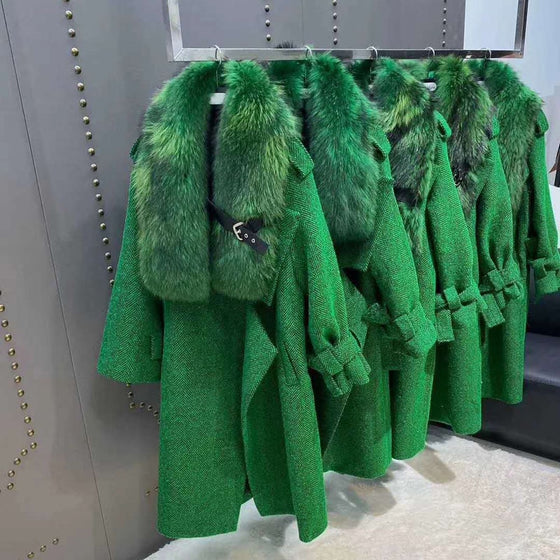 Women's Winter Green Fur Coat