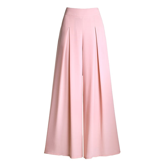 High Waisted Chiffon Wide Leg Pants