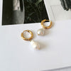 Pearl Drop Earrings (Gold & White)