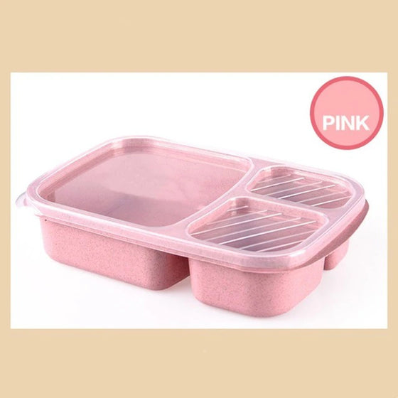 Microwave Lunch Box Wheat Straw Dinnerware Food Storage Container Children Kids School Office Portable Bento Box Lunch Bag