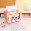 Cute Multifunction Tissue Box Holder Square for Home Kawaii Desktop Decor Tv Tissue Box Case Pink Phone Holder Storage Organizer