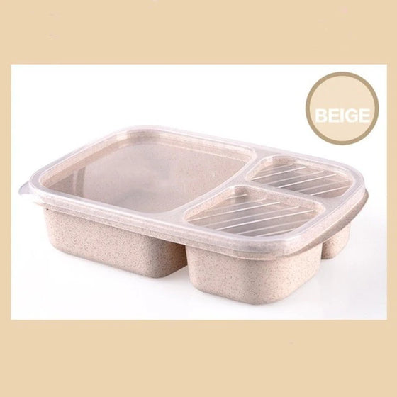 Microwave Lunch Box Wheat Straw Dinnerware Food Storage Container Children Kids School Office Portable Bento Box Lunch Bag