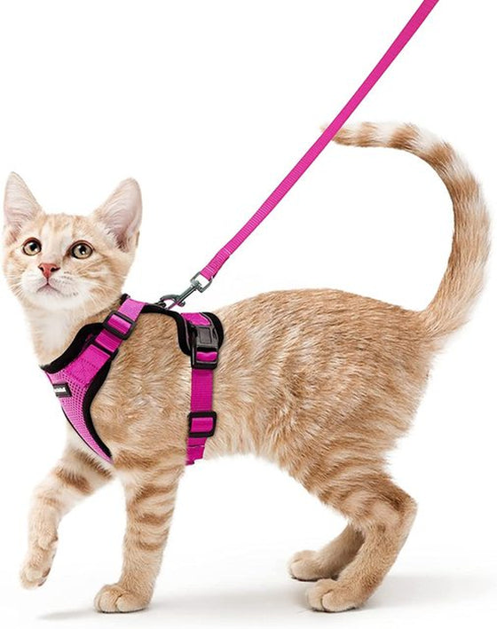 ATUBAN Cat Harness and Leash for Walking,Escape Proof Soft Adjustable Vest Harnesses for Cat,Breathable Reflective Strips Jacket