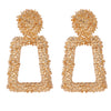 Geometric Gold Metal Pendant  Statement Earrings - Deal Digga