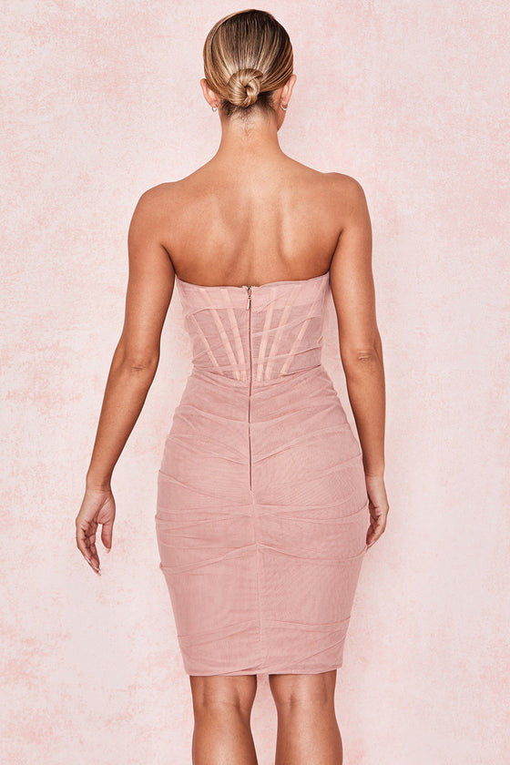 Lorena | Mesh Strapless Bodycon Dress