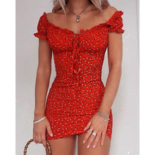  Gwyneth | Floral Off Shoulder Mini Summer Dress - Deal Digga