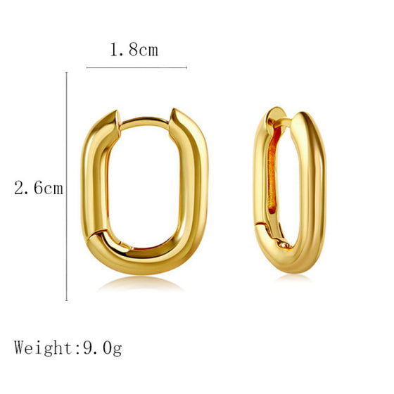 Geometric Droop Hoop Earrings - Deal Digga