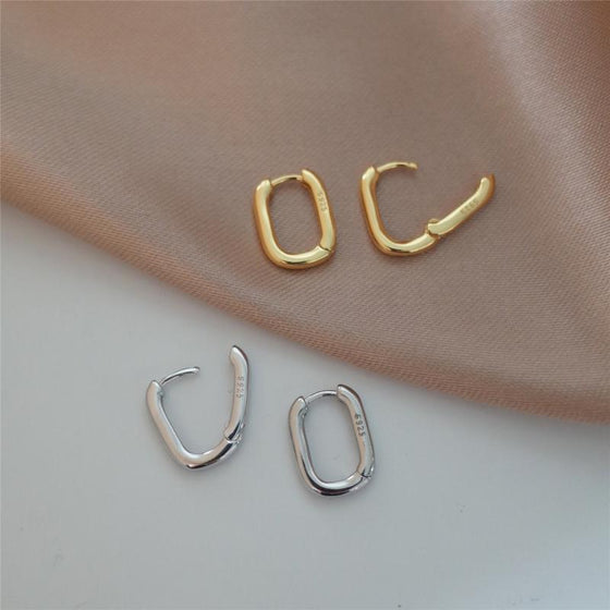Geometric Droop Hoop Earrings - Deal Digga