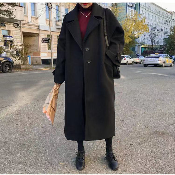 Preppy Style Long Coat Jacket - Deal Digga