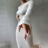 Christiana | Knitted Bodycon Casual Long Sleeve Maxi Dress - Deal Digga
