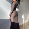 Christiana | Knitted Bodycon Casual Long Sleeve Maxi Dress - Deal Digga