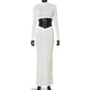 Chanel | Elegant White Long Sleeve Ruched Two-Piece Set - Deal Digga