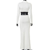 Chanel | Elegant White Long Sleeve Ruched Two-Piece Set - Deal Digga