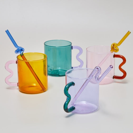 Designer Colourful Glass Mug - Deal Digga