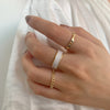 3pcs/set Bohemian White Enamel Round Metal Ring Sets