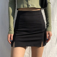 High Waist Mini Two Slitted Skirt