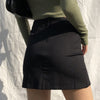 High Waist Mini Two Slitted Skirt