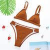 Ribbed V Neck Bikini Set - Deal Digga