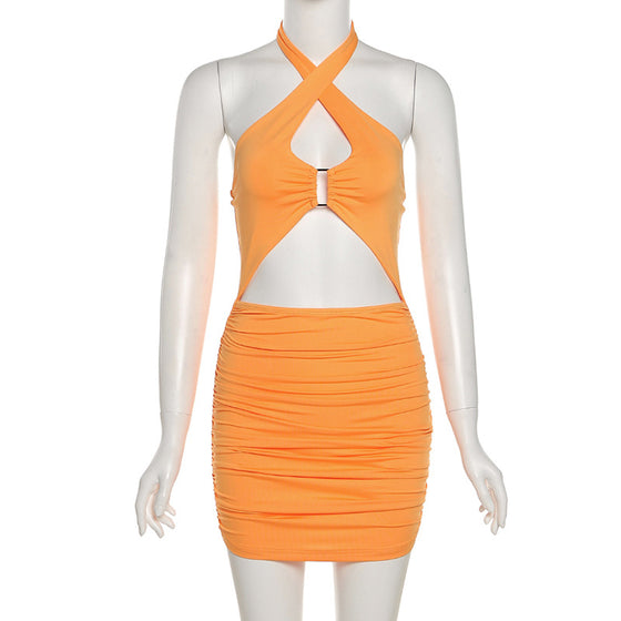 Piper | Cross Halter Bodycon Dress - Deal Digga