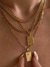 Stainless Steel Vintage Gold Rectangular Sunshine Necklace - Deal Digga