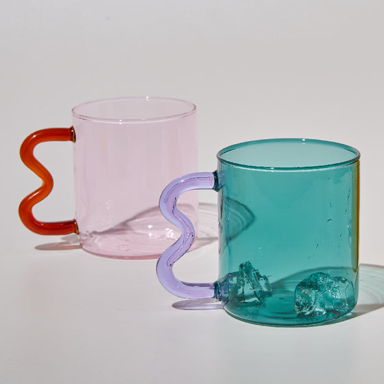 Designer Colourful Glass Mug - Deal Digga