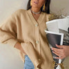 White Knitted V Neck Sweater Cardigan - Deal Digga