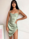 Jena | Satin Strappy Mini Dress - Deal Digga