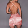 Kelly | Part Backless Strappy Ruched Mini Dress - Deal Digga