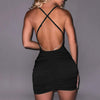 Kelly | Part Backless Strappy Ruched Mini Dress - Deal Digga