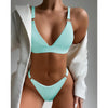 Ribbed V Neck Bikini Set - Deal Digga