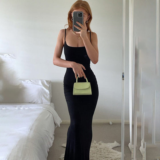 Annalise | Strappy Bodycon Long Maxi Dress - Deal Digga