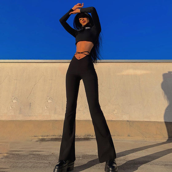 Ari | Y2K Flare Pants E-Girl Trousers - Deal Digga